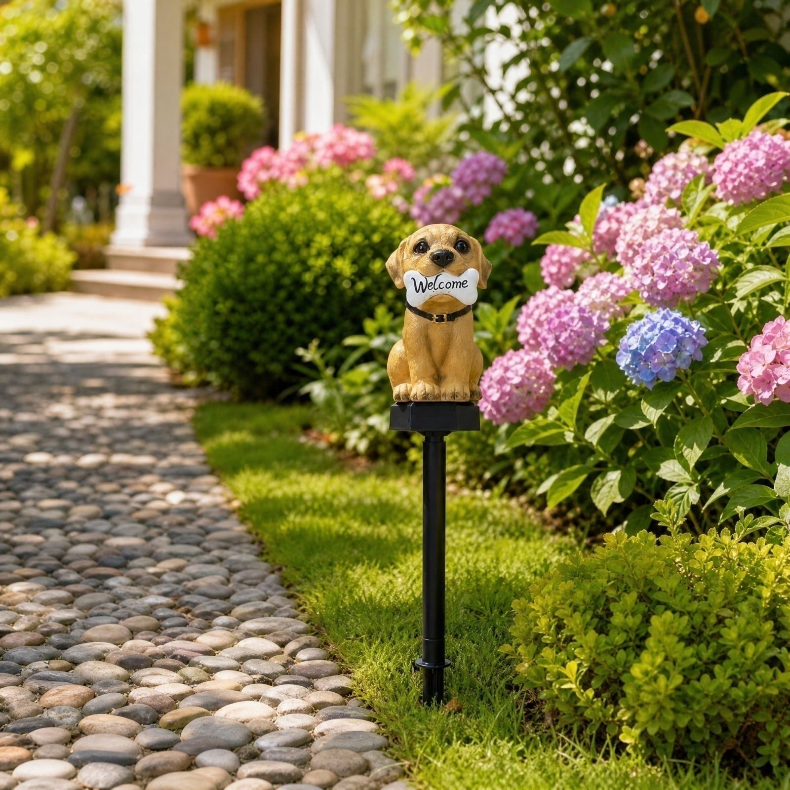Solar-Powered Puppy Lamp Carto - Outdoor Power Stake review and price