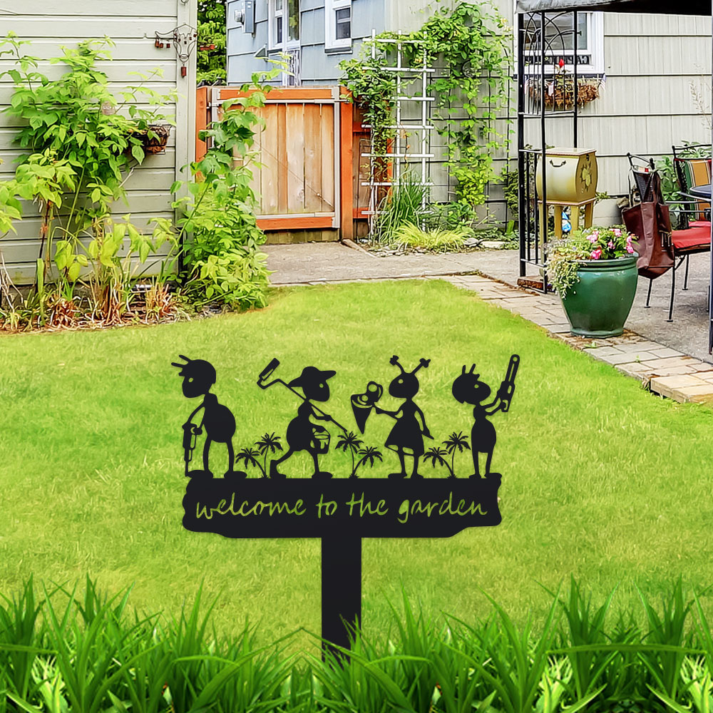 1pc Metal Rustic Metal Ant Sil - Outdoor Power Stake review and price
