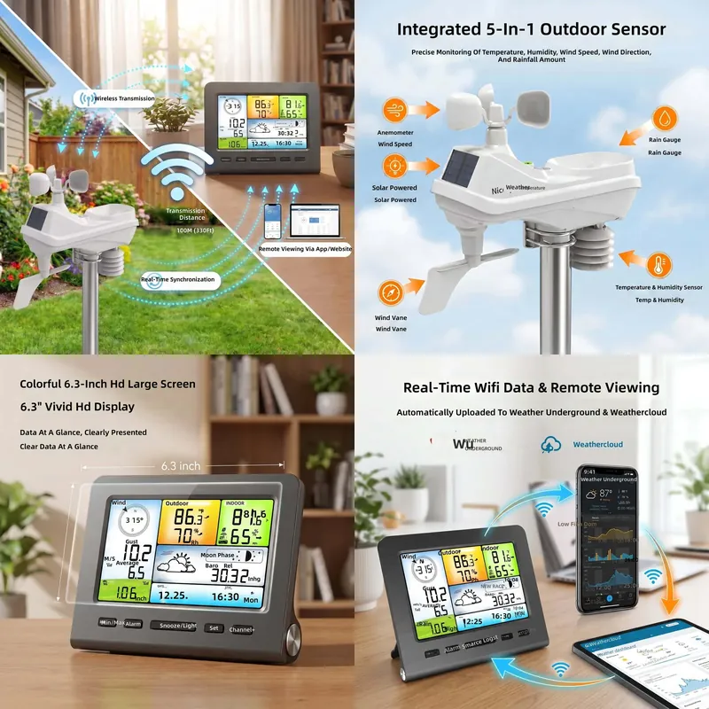 5 in 1 WiFi Weather Station wi - Outdoor Power Monitor review and price