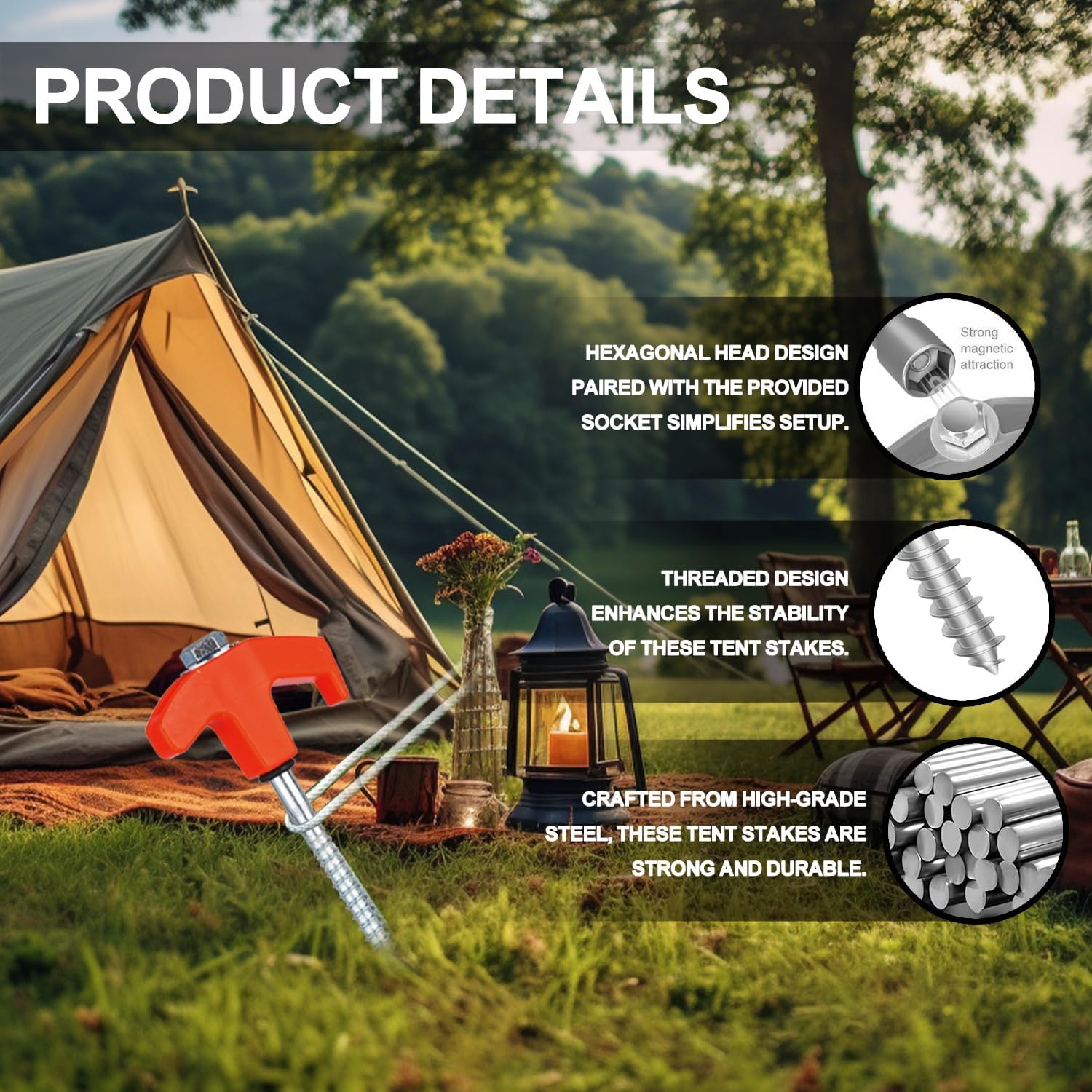 5/10pc Screw in Tent Stakes He - Outdoor Power Stake review and price